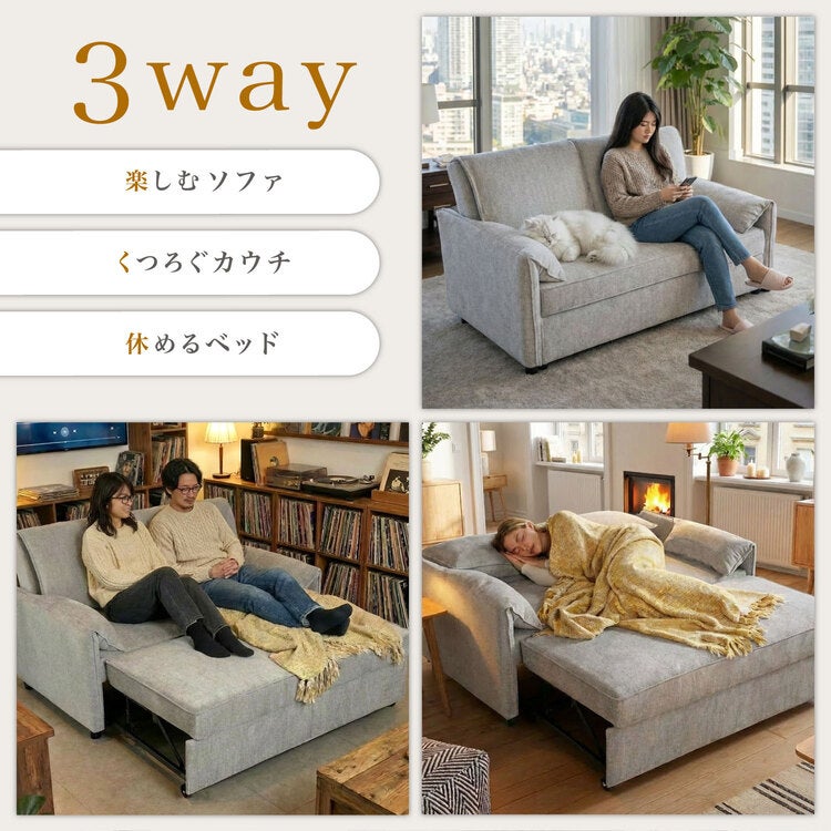 新作 正規品 フランスベッド ソファーベッド キャフ 2人掛け