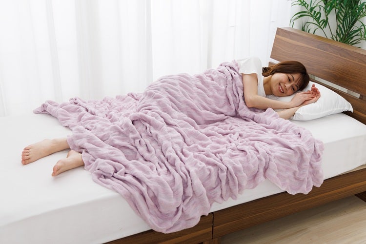 ベトナム製　大きな布地　生地154cm×685cmベッドカバー、テーブルクロスに 正規品 山甚物産 ケット くしゅふわサマーケット | 日本製 国産