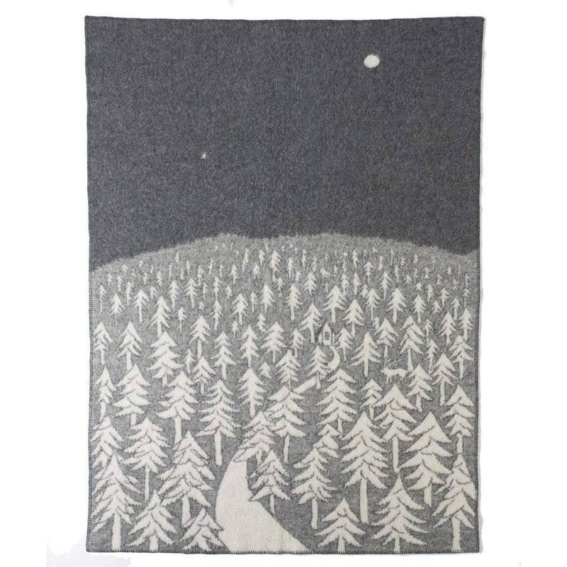 KLIPPAN（クリッパン）ウールブランケット HOUSE IN THE FOREST　色展開　グレー